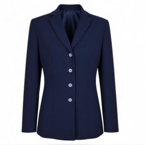 Le Suit Blazer Women Size 8 Black Long Sleeve 4 Dark Iridescent Buttons Lined